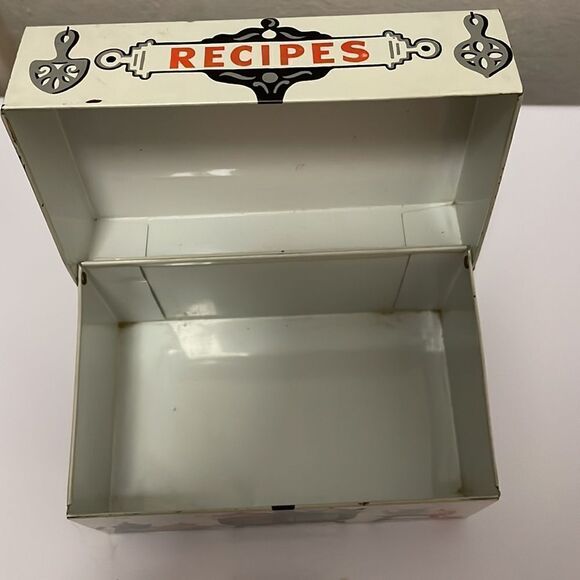 Vtg Kitschy mid Century Stylecraft tin recipe box - Picture 9 of 9